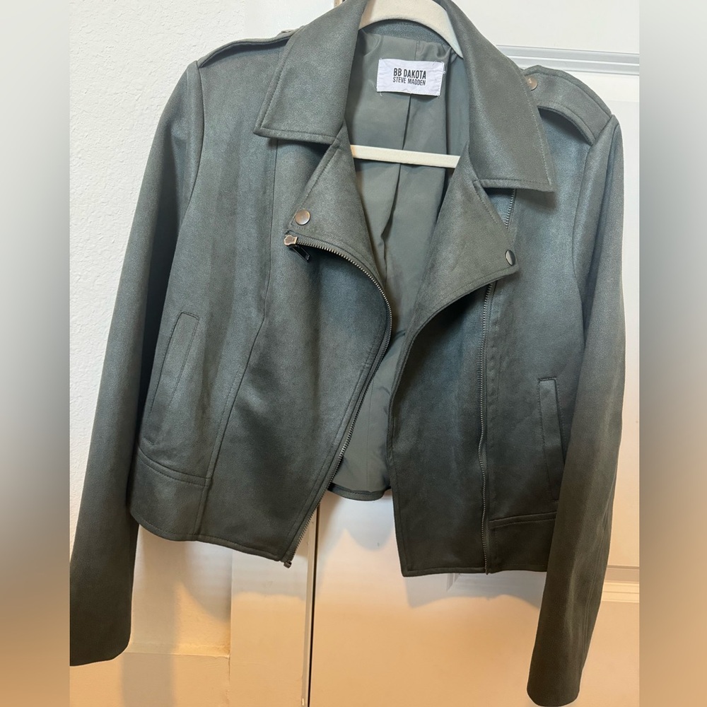 Suede moto jacket
